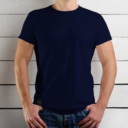 Men's Short Sleeve Crew Neck Pima Cotton Jersey Blue