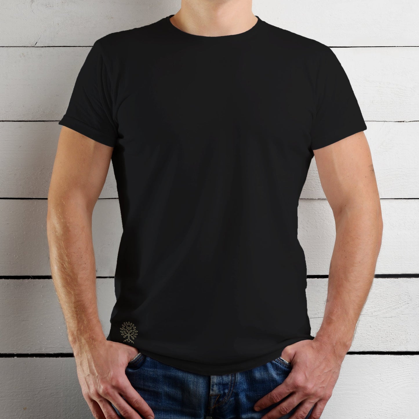 Men's Short Sleeve Crew Neck Pima Cotton Jersey Black